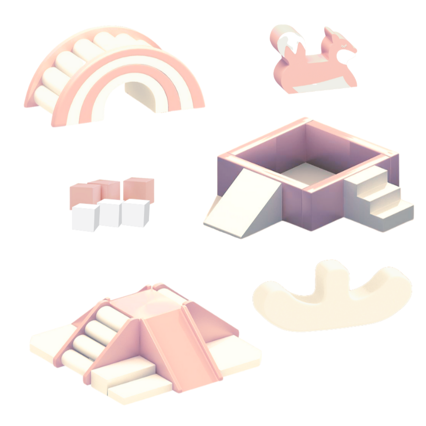 pink and white soft play package