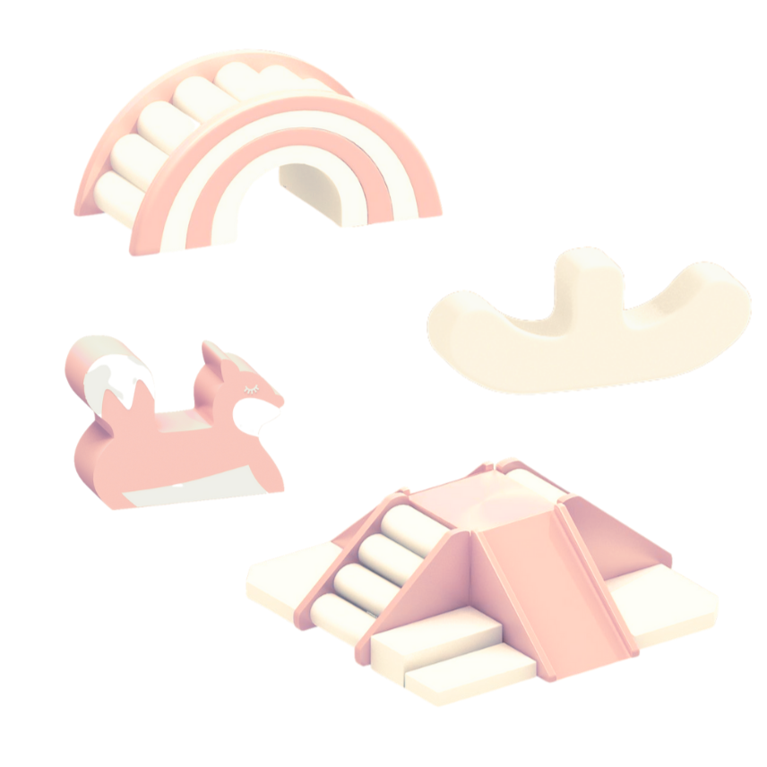 pink and white soft play mini package