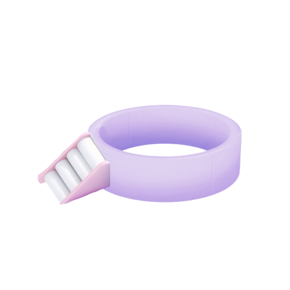 XL Round Purple Ball Pit + Pink Stairs