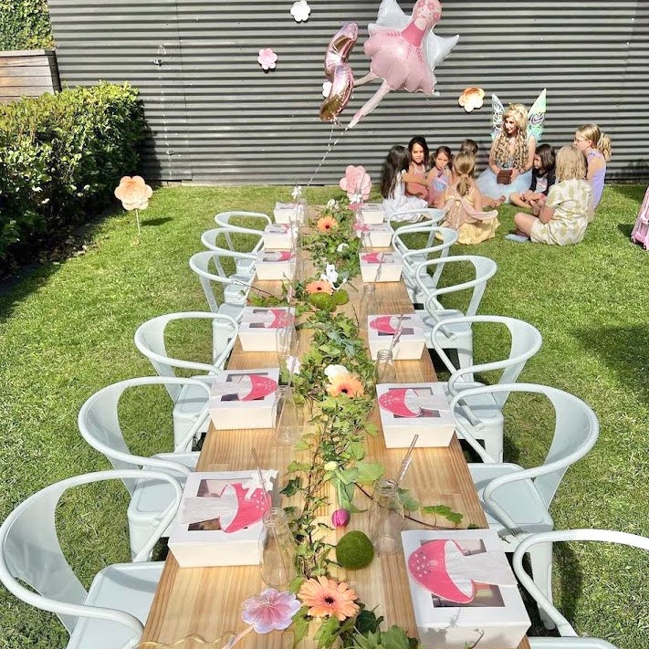 Luxe Kids Table and Chairs for 12 - Natural Table Tops