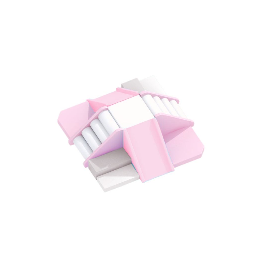 Double Slide Climber - Pastel Pink and White