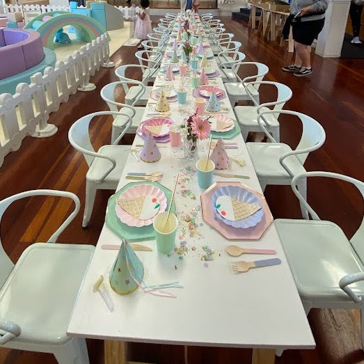 Luxe Kids Table and Chairs for 12 - White Table Tops