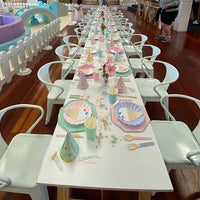 Load image into Gallery viewer, Add on: Luxe Kids Table and Chairs for 12 - White Table Tops
